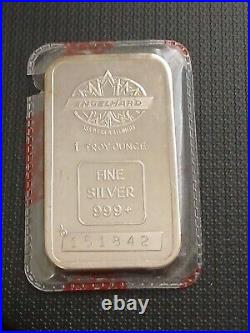 Engelhard 1 oz. 999 Silver Maple Leaf Bar Variety C Red Seal Maple Leaf Logo