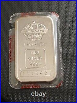 Engelhard 1 oz. 999 Silver Maple Leaf Bar Variety C Red Seal Maple Leaf Logo