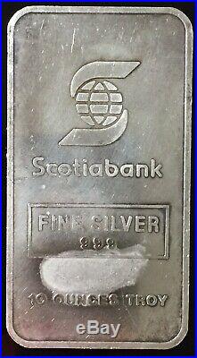 Engelhard 10 oz Maple Leaf Scotiabank 999 Silver Bar Bull Logo TIER 1 RARITY