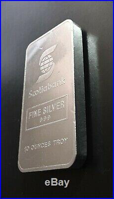 Engelhard 10 oz Maple Leaf Scotiabank. 999 Silver Bar, Bull Logo, TIER 1 RARITY
