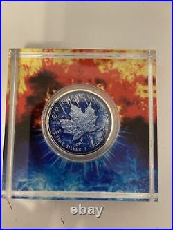Fire and Ice silver maple 1oz Canadian Mapleleaf OPEN BOX