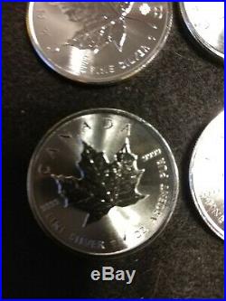 Full Roll Of 25 2015 Canadian Silver Maple Leaf Coins BU