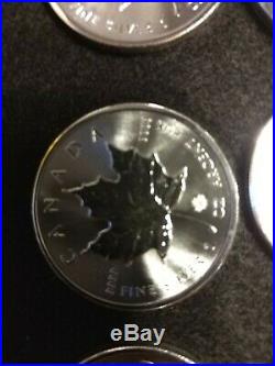 Full Roll Of 25 2015 Canadian Silver Maple Leaf Coins BU