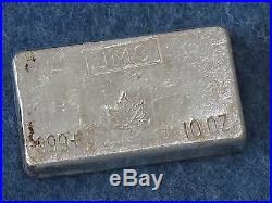 Johnson Matthey Canada Maple Leaf. 999 Silver 10 Oz Bar Old Poured Type B6964