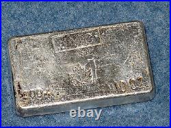 Johnson Matthey Canada Maple Leaf. 999 Silver 10 Oz Bar Old Poured Type B6964