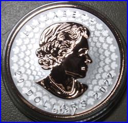 Kanada-Canada Maple 20 Dollar 2022 F6732 Silver 1 OZ Ultra Super Incuse Gildet