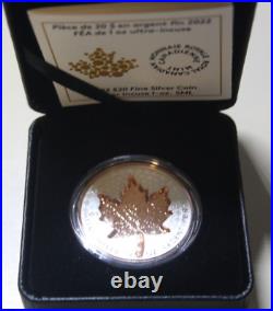 Kanada-Canada Maple 20 Dollar 2022 F6732 Silver 1 OZ Ultra Super Incuse Gildet