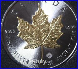 Kanada-Canada Maple 5 Dollar 2015 Silver 1 OZ F #5839 Golden Enigma Only