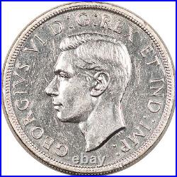Key-date Canada 1947 Maple Leaf Silver One Dollar, High Grade & Appears Ch Bu