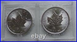 LOT of 2 x 2018 Canada $5 Privy Mark f15 Maple Leaf 1 oz silver coin Fabulous