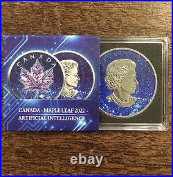 Limited Canada 2022 Maple Leaf 1oz. 9999 Silver Coin Artificial Intelligence