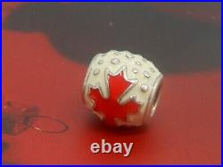 Limited Edition 2010 Pandora Canada Maple Leaf Charm 790523ERW ALE 925