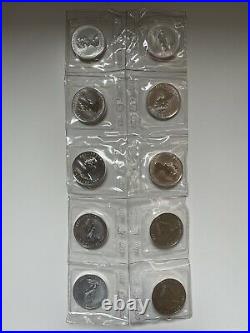 Lot Of (10) 1989 Canada Maple Leaf / Elizabeth II $5 1 Oz Silver Coins RCM BU
