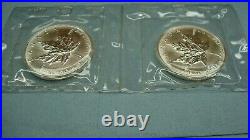 Lot Of 3 1989 $5 Canada. 9999 Fine Silver Maple Leaf Sealed From Mint