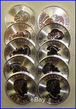 Lot of (10) 2020 1 oz Canadian Silver Maple Leaf Bullion Coins Gem Uncirculated