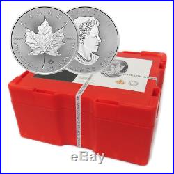 Lot of 100 2018 $5 Silver Canadian Maple Leaf 30th Incuse 1 oz BU 4 Full Rolls