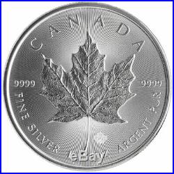 Lot of 5 2015 Canada 1 oz Silver Maple Leaf BU Coin Round