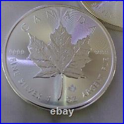 Lot of 5 2021 1 oz Canadian Silver Maple Leaf. 9999 Fine $5 Coin BU