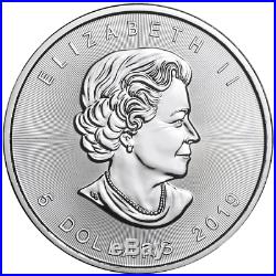 Lot of 50 2019 $5 Silver Canadian Maple Leaf 1 oz Brilliant Uncirculated 2 Ful