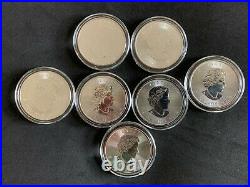 Lot of 7 2013-2016 Canadian Maple Leaf Silver 1 oz. 999 Coins