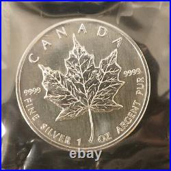 Lot of 8 2001 Canada Maple Leaf 1oz Silver Rounds Sealed Free Shipping USA