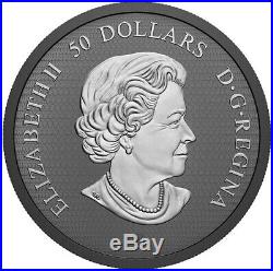 MAPLE LEAF BLACK RHODIUM 5 Oz Silver Coin 50$ Canada 2020