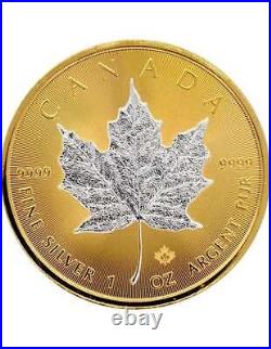 MAPLE LEAF Space Gold Edition 1 Oz Silver Coin 5$ Canada 2023