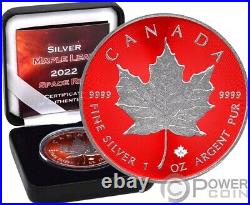 MAPLE LEAF Space Red Edition 1 Oz Silver Coin 5$ Canada 2022