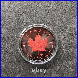 Maple Leaf 1OZ Ruby Ruby 2023 Silver Silver Black Ruthenium Canada Canada 250P3