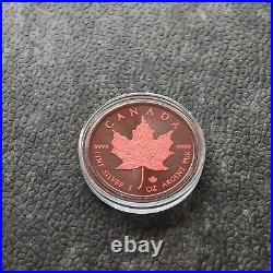 Maple Leaf 1OZ Ruby Ruby 2023 Silver Silver Black Ruthenium Canada Canada 250P3