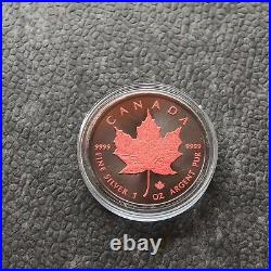 Maple Leaf 1OZ Ruby Ruby 2023 Silver Silver Black Ruthenium Canada Canada 250P3