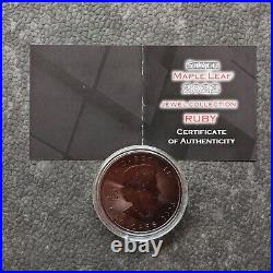 Maple Leaf 1OZ Ruby Ruby 2023 Silver Silver Black Ruthenium Canada Canada 250P3