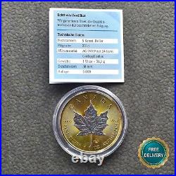 Maple Leaf 2014 Canada Canada 1 oz Silver Silver Gilded 24kt Gold Zert. 5000 ONLY