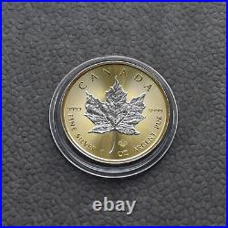 Maple Leaf 2014 Canada Canada 1 oz Silver Silver Gilded 24kt Gold Zert. 5000 ONLY