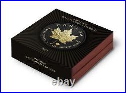 Maple Leaf Black Platinum & Gold 1oz 999.9 Silver $5 Canada 2023