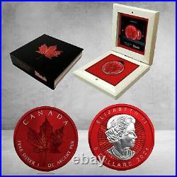 Maple Leaf Mosaic Space Red Edition 1 Oz Silver Coin Canada 2021