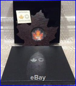 Maple Leaf Shaped Canada Coin $20 2016 1OZ Pure Silver Colour Proof Coin