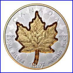 NEW! Canada 2024 SUPER INCUSE MAPLE LEAF SML Gold Plating 1 oz Silver Coin