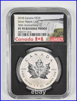 PF70 REV PF 2018 Canada $20 Silver Maple Leaf 30th Anniversary Graded NGC 1423