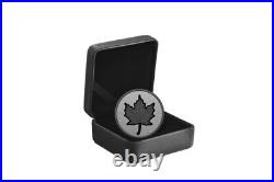 Presale 1 Oz Silver Super Incuse Maple Leaf Black Rhodium 20 CAD Canada 2023
