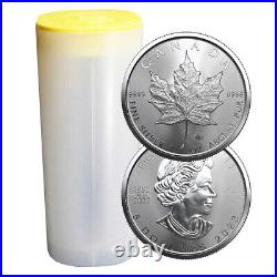 Presale Lot of 25 2023 $5 Silver Canadian Maple Leaf 1 oz BU