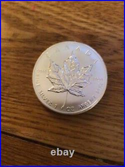 Qty 25 x 1oz Canadian Maple Leaf 9999 Silver Coins 2010 in Mint Tube