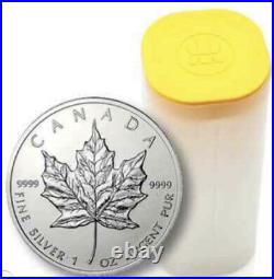 Qty 25 x Canadian Maple Leaf 9999 Silver Coins 2010 in Mint Tube