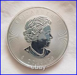 RARE 2015 Canadian Maple SuperLeaf 9999 Fine Silver 1.5 oz Collectors Coin UNC