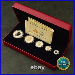 RARE! 2015 Maple Leaf Fine Silver Fractional Set 9999 Silver 5ST Canada Canada