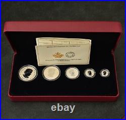 RARE! 2015 Maple Leaf Fine Silver Fractional Set 9999 Silver 5ST Canada Canada