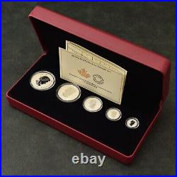 RARE! 2015 Maple Leaf Fine Silver Fractional Set 9999 Silver 5ST Canada Canada