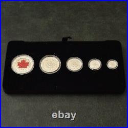 RARE! 2015 Maple Leaf Fine Silver Fractional Set 9999 Silver 5ST Canada Canada