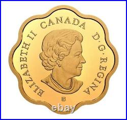 Rare Canada $20 Silver Coin, GOLD PLATED Master Club Maple Leaves, 2020