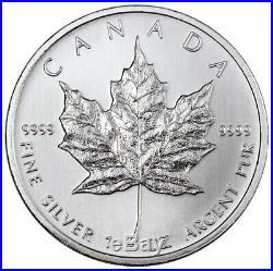 Roll of 25 2011 Canada 1 Troy oz. 9999 Silver Maple Leaf $5 Coin SKU34055